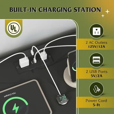 WLIVE 9 Drawer Led Dresser for Bedroom, 58.35'' Black Wood Dresser Storage Organizer with Power Outlets for 65'' TV, Dressers with Open Shelves, Chest of Drawers for Closet, Living Room - Image 6