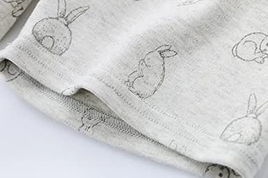 Owlivia Kids Pjs Set, Boys Girls Summer Short-Sleeve Sleepwear, 100% organic cotton Toddler Pajamas(2 Years, Rabbit Gray) - Image 3