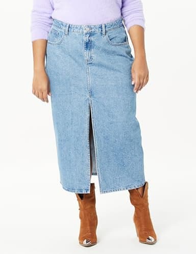 The Drop Women's Dixon Denim Column Skirt, Medium Indigo, M - Image 5