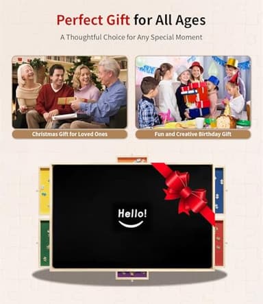 Rnice 1500 Piece Rotating Puzzle Board Pro, with 6 Drawers, Rubber Cover Mat, 34" x 25", 360° Lasy Susan, Sort-Wise Colorful Felt Drawers & 4 Trays, Wooden Jigsaw Puzzle Table, Birthday Gifts for Mom - Image 7