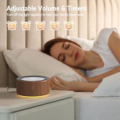 Nursery Lamp with Sound Machine, Mood Lighting, 7 Colors Night Light, 30 Soothing Sounds, White Noises for Baby, Adults. Timer, Plug in, Memory Function, Touch Control - Image 5