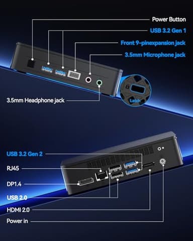 GEEKOM A5 Pro Mini PC (2025), with AMD Ryzen 7 5825U, 32GB RAM, 1TB NVMe SSD, Radeon Vega 8 Graphics, Windows 11 Pro, 8K Quad Display, Dual HDMI, 6 X USB, SD Slot (A5-R3 7430U, 16GB+1TB) - Image 6