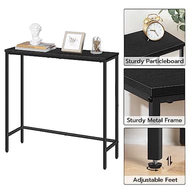 HOOBRO Narrow Console Table, 29.5" Small Entryway Table, Thin Sofa Table, Side Table, Display Table, for Hallway, Bedroom, Living Room, Foyer, Black BK75XG01 - Image 7