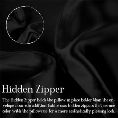 Gabire Mulberry Silk Pillow Cases Set of 2, Both Sides Real Silk Pillowcase for Hair and Skin Prevent Acne Pillowcase Organic Silk Pillowcase 2 Pack with Hidden Zipper, Black, Standard (20"×26") - Image 4