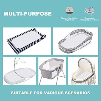 Sunny zzzZZ 6 Pack Baby Waterproof Changing Pad Liners - Quilted Thicker Ultra Soft Changing Table Cover Liners - Durable & Easy to Clean - White - 23" x 11" - Image 5