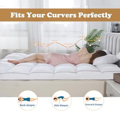 WhatsBedding 3 Inch Memory Foam Mattress Topper Full Size for Back Pain, 1700GSM Fluffy Shredded Memory Foam Filled Pillow Top, Extra Soft Bed Topper, Thicked Down Alternative-Lined, 54x75in - Image 6