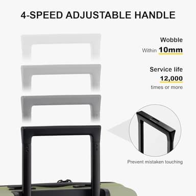 LEVEL8 Carry on Luggage Airline Approved with Spinner Wheels, Lightweight Luminous Textured Travel Bags for Women Men, Tsa Lock Cabin Suitcase, 20 Inch, Pickle Green - Image 8