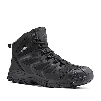 NORTIV 8 Men's Ankle High Waterproof Hiking Boots Outdoor Lightweight Shoes Trekking Trails Armadillo,Size 11W,All Black,160448_M - Image 3