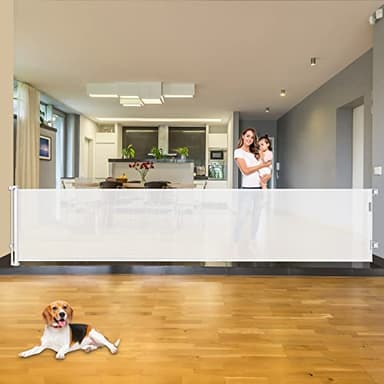 Mom's Choice Awards Winner - 110 Inch Extra Wide Baby Gate for Large Openings Retractable Baby Gates Indoor Outdoor Extra Long Dog Gate for Doorway Stair Gates for Kids or Pets Extra Large Dog Gate - Image 1