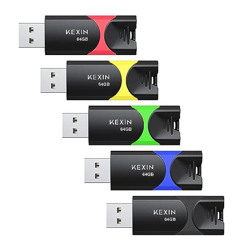 KEXIN Flash Drive 64GB Thumb Drive 5 Pack 64 GB USB Flash Drive USB 2.0 Memory Stick 64G Thumb Drives Jump Drive Data Storage (64GB, 5 Mixed Colors) - Image 1