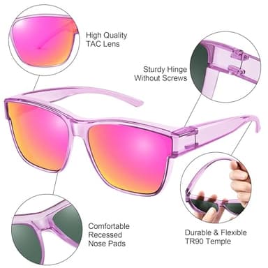 URUMQI Polarized Sunglasses Fit Over Glasses for Men Women, Oversized Square Sun Glasses UV400 Protection Shades - Image 5