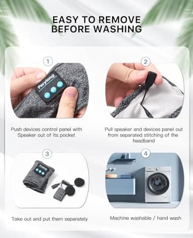 Perytong Sleep Headphones Wireless, Bluetooth Sports Headband Headphones with Ultra-Thin HD Stereo Speakers Perfect for Sleeping,Workout,Jogging,Yoga,Insomnia, Air Travel, Meditation - Image 9