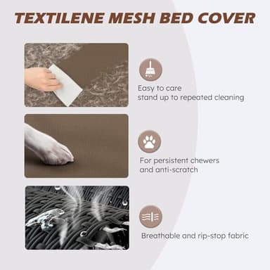 Heeyoo Elevated Dog Bed, Cooling Raised Pet Cot with Chew Proof Washable Breathable Mesh and Metal Frame, Portable Dog Cot Bed with No-Slip Feet for Outdoor or Indoor Use - Image 2
