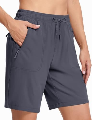 MAGCOMSEN Hiking Shorts Women Water Resistant with Pockets Quick Dry Lightweight Outdoor Golf Dark Grey L - Image 3