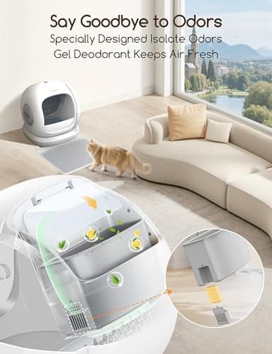 Meowant Self Cleaning Litter Box, Automatic Litter Box Self Cleaning with APP Control, 75L Extra Large Open Low Entry Smart Cats Litter Boxs for Multi-Cat Compatible Senior Cats Large Cats - Image 4