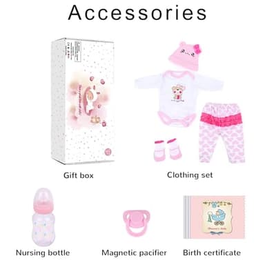CHAREX Reborn Baby Dolls Lucy, 22 inch Realistic Reborn Girl Doll, Lifelike Newborn Baby Doll Soft Vinyl Weighted Gift Set - Image 6