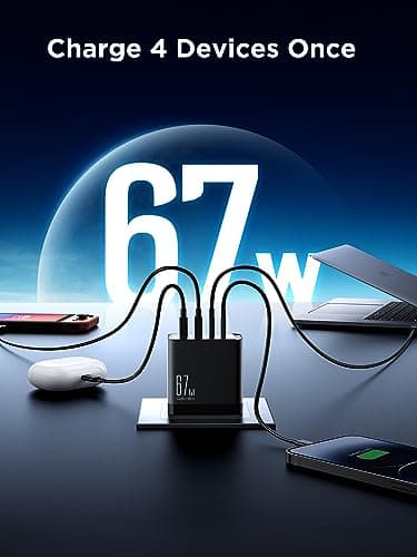 JOYROOM 67W USB C Charger Block, 4-Port Foldable GaN Wall Fast Charger Adapter Compact for iPhone 16/5/14 Pro Max, MacBook Pro/Air, iPad Pro/Air, Galaxy, Dell XPS, Pixel 7, Google Pixelbook - Image 2
