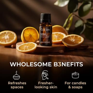 Gya Labs Lemon Essential Oil for Skin - 0.34 Fl Oz - 100% Pure Natural Lemon Oil for Diffuser, Cleaning, Refreshing Scent for Aromatherapy, DIY & Candle Making - Image 5