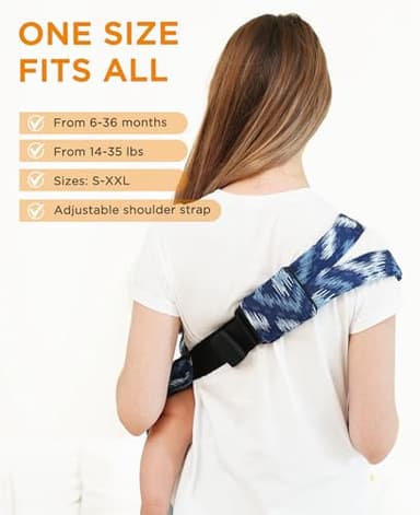 GAGAKU Toddler Carrier Adjustable Padded Sling Portable Ergonomic Baby Holder Carrier with Non-Slip Seat for 6-36 Months Infants & Toddlers (14-35 lbs)-Blue Pattern - Image 5