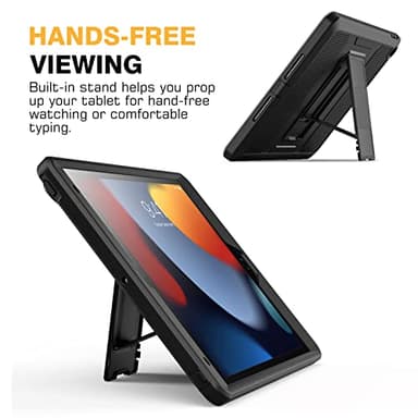 MoKo for iPad 10.2 Inch Case iPad 9th Generation 2021/ iPad 8th Generation 2020/ iPad 7th Generation 2019, [Heavy Duty] Shockproof Full Body Protective Cover with Built-in Screen Protector, Black - Image 6