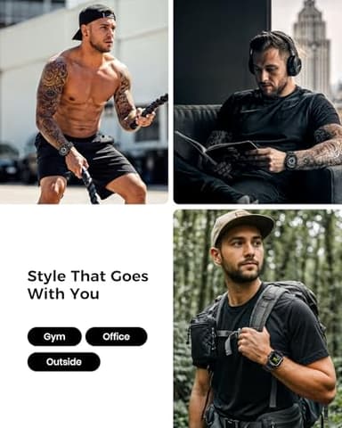 amBand Rugged Case with Band for Apple Watch 45mm, Compatible with Apple Watch (iWatch) Series 9/8/7, Military Grade Shockproof Bumper Cover, Tactical Band for Men, Matte Black - Image 8