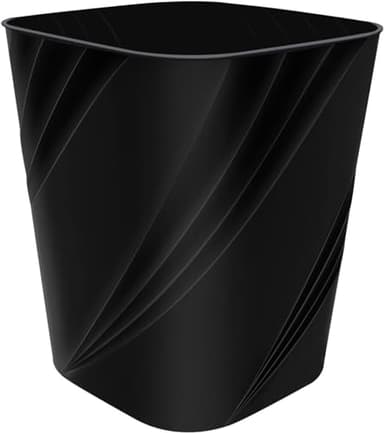 DAJITRE Small Plastic Trash Can Wastebasket Recycling Bin for Bathroom, Dorm, Bedroom，Home Office, Garbage Can for Bedroom, Kids Room (1, Black) - Image 1