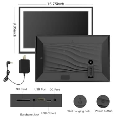 Digital Picture Frame, 15.6 Inch Large Frameo Digital Photo Frame WiFi, 32GB, 1920 * 1080 IPS HD Touch Screen, Tabletop&Wall-Mounted, Share Picture Video, Birthday, Wedding, for Mom - Image 9