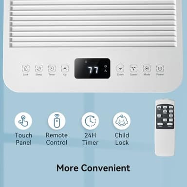 Aoxun 10000 BTU Portable Air Conditioners, 4-IN-1 AC Unit, Fast Cooling, Dehumidifier, Fan & 24H Timer Quiet Sleep, W/Remote Control, Window Kits, for Home/Office/Dorm - Image 4