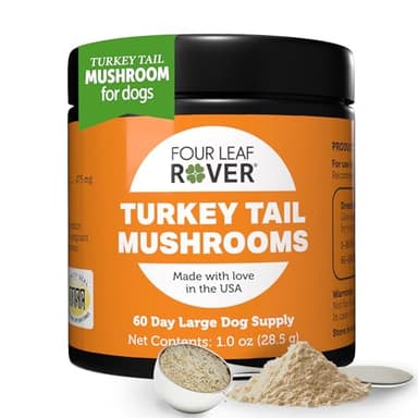 Turkey Tail Mushroom for Dogs - Whole, Organic Mushroom Extract - Over 50% Beta-Glucan - Third Party Tested, Made in The USA - No Grains No Fillers - 60 Day Large Dog Supply - Image 1
