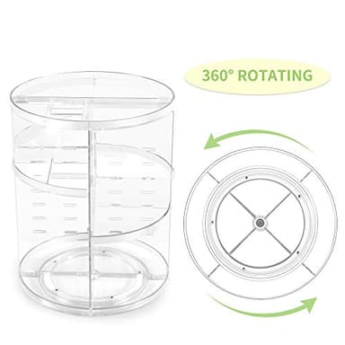 COYAHO 360 Rotating Makeup Organizer, Spinning Countertop, Cosmetic Holder Shelf, Make Up Organizers and Storage for Bedroom, Transparent - Image 5