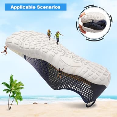 L-RUN Barefoot Womens Shoes Summer Water Shoes Mens Outdoor Non-Slip Garden Shoes White M US (Women 5.5, Men 4)=EU36 - Image 6