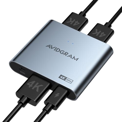 PORTTA HDMI Splitter 1 in 2 Out 4K Duplicate/Mirror Screen Only (Not Extend), with 3 EDID Mode, Compatible with PC, Laptop, Security Cam, Apple TV, PS4, PS5 etc - Image 1