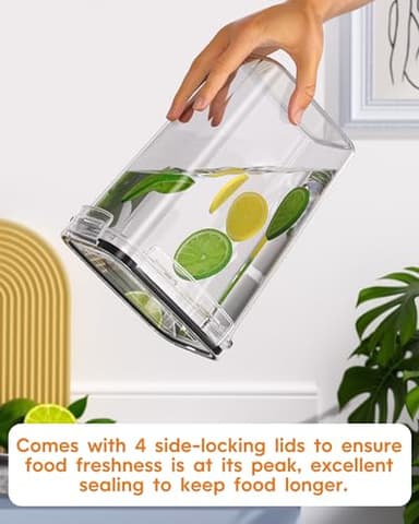 Airtight Food Storage Containers with Lids, 24 PCS Kitchen and Pantry Organization Canisters, BPA-Free, PVC-Free, Food-grade Plastic Leak-proof Jars for Cereal, Flour, Sugar, Extra 24 Labels & Marker - Image 5