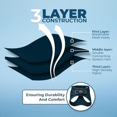 Voyager Step-in Air All Weather Mesh Harness and Reflective Dog 5 ft Leash Combo with Neoprene Handle, for Small, Medium and Large Breed Puppies by Best Pet Supplies - Set (Blue), S - Image 4