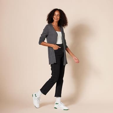 Amazon Essentials Women's Lightweight Open-Front Cardigan Sweater (Available in Plus Size), Charcoal Heather, XX-Large - Image 5