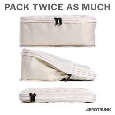 Aerotrunk Compression Packing Cubes for Travel - Luggage Organizer Bags - Double Zipper Packing Cubes for Suitcases (4-Pack, Beige) - Image 2