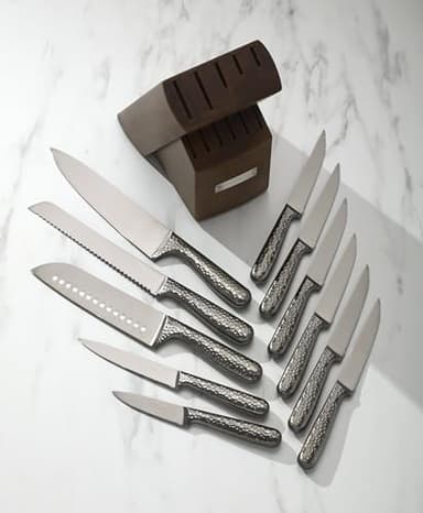 Cambridge Silversmiths Nero Cutlery Set with Block, Stainless Steel,12-Piece - Image 6