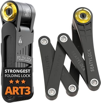 FoldyLock Forever Folding Bike Lock - Patented Sleek High Security Sold Secure Gold Bicycle Lock - Heavy Duty Anti Theft Smart Guard with Keys - 90cm - Image 1