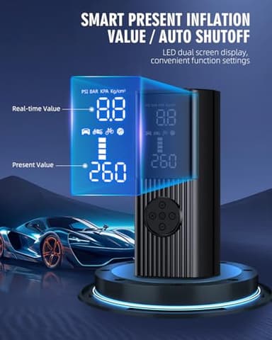 Tire Inflator Portable Air Compressor, 180PSI Portable Air Compressor with 25000mAh Battery, 3X Faster Inflation Cordless Air Pump for Car, Motorcycle, Bicycle, Ball - Image 5