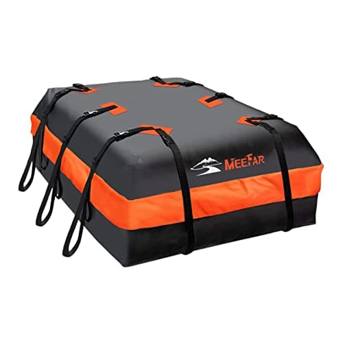 MeeFar Car Roof Bag XBEEK Rooftop top Cargo Carrier Bag 20 Cubic feet Waterproof for All Cars with/Without Rack, Includes Anti-Slip Mat, 10 Reinforced Straps, 6 Door Hooks, Luggage Lock - Image 1