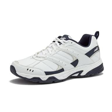 Avia Avi-Verge Mens Sneakers - Cross Trainer Mens Tennis Shoes, Pickleball or Walking Shoes for Men, White/True Navy, 11 Medium - Image 1