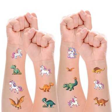 Keikihipa Tattoos for Kids, 350+ Mixed Styles (37 Sheets) Temporary Tattoos Stickers Set Gift for Girls and Boys, Space Dinosaur Animals Butterfly Tattoos for Kids Birthday Party Supplies - Image 5