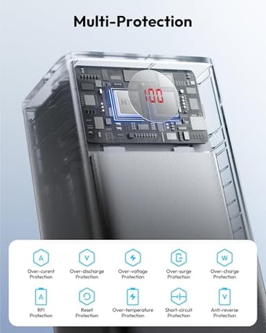 ROMOSS 60,000mAh Large Power Bank, High Capacity Portable Charger 22.5W USB C Fast Charging, Long Lasting External Battery Pack with 4 Outputs & 3 Inputs for iPad, iPhone, Samsung, Switch and More - Image 5