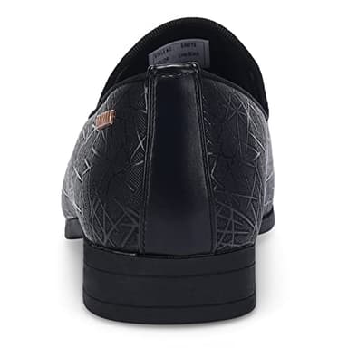 UUBARIS Mens Loafers Dress Slip On Driving Wedding Party Shoes Line Black Size 7 - Image 3