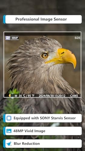 Meidase Trail Camera P90 Pro, WiFi Bluetooth, Super-Low-Light Sensitivity, 120° View Angle, 48MP 1296p, Night Vision, Motion Activated, Waterproof, Live Stream to Cell Phone for Hunting Game Cameras - Image 4