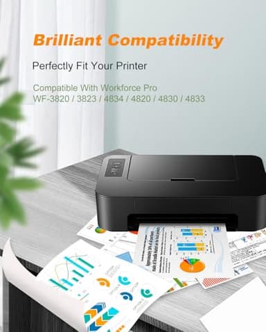 822XL Ink Cartridges Remanufactured Replacement for Epson 822XL Ink Cartridges for Epson 822 822 XL T822 for Epson WF-3820 Printer Workforce Pro WF-4820 WF-4830 WF-4833 WF-3823 Printer（5 Pack, 822XL） - Image 2