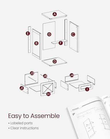 VASAGLE File Cabinet, Filing Cabinet with 3 Drawers, Printer Stand, Fit A4, Letter Size, Hanging File Folders, Modern Farmhouse Style, for Home Office, Rustic White UOFC054T73 - Image 7