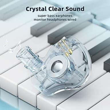 KBEAR KS1 Earphones in Ear Monitor Super Bass Wired Earbuds, Crystal Clear Sound IEM Headphones, High Resolution Noise Canceling Ear Monitors Headphone for Singers Musician Audifonos Auriculares - Image 3