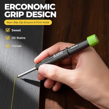Nicpro Carpenter Pencil with Sharpener, CP3000 Carpenter Mechanical Pencils with 19 Refill, Deep Hole Marker for Construction, Heavy Duty Construction Pencil, Woodworking Tool for Architect Marking - Image 4