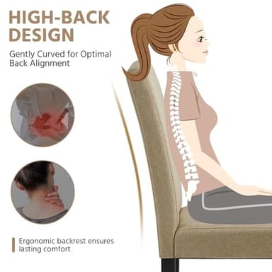 Yaheetech Dining Chairs Set of 4 Fabric Parson Upholstered Kitchen Chairs with Padded Seat and Solid Wood Legs for Dining Room/Restaurant, Armless Design, Khaki - Image 6